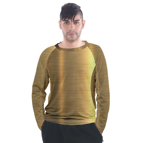 Golden Textures Polished Metal Plate, Metal Textures Men s Long Sleeve Raglan T-shirt by nateshop