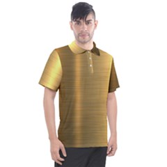 Golden Textures Polished Metal Plate, Metal Textures Men s Polo T-shirt by nateshop