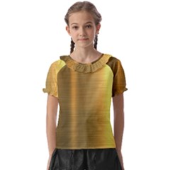 Golden Textures Polished Metal Plate, Metal Textures Kids  Frill Chiffon Blouse by nateshop