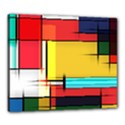 Multicolored Retro Abstraction, Lines Retro Background, Multicolored Mosaic Canvas 24  x 20  (Stretched) View1