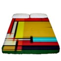 Multicolored Retro Abstraction, Lines Retro Background, Multicolored Mosaic Fitted Sheet (King Size) View1