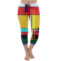 Multicolored Retro Abstraction%2 Capri Winter Leggings  by nateshop