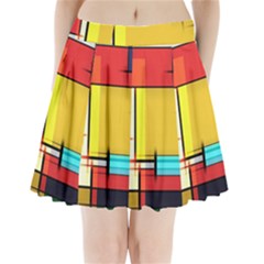 Multicolored Retro Abstraction%2 Pleated Mini Skirt by nateshop