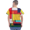 Multicolored Retro Abstraction%2 Men s V-Neck Scrub Top View2