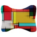 Multicolored Retro Abstraction, Lines Retro Background, Multicolored Mosaic Velour Seat Head Rest Cushion View1