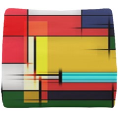 Multicolored Retro Abstraction, Lines Retro Background, Multicolored Mosaic Seat Cushion by nateshop