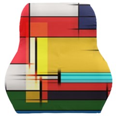 Multicolored Retro Abstraction, Lines Retro Background, Multicolored Mosaic Car Seat Back Cushion  by nateshop