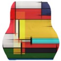 Multicolored Retro Abstraction, Lines Retro Background, Multicolored Mosaic Car Seat Back Cushion  View1