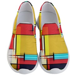 Multicolored Retro Abstraction, Lines Retro Background, Multicolored Mosaic Men s Lightweight Slip Ons by nateshop