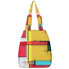 Multicolored Retro Abstraction, Lines Retro Background, Multicolored Mosaic Center Zip Backpack by nateshop