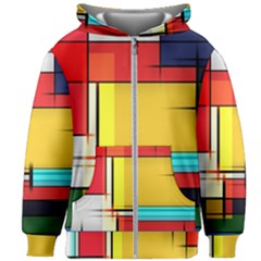 Multicolored Retro Abstraction%2 Kids  Zipper Hoodie Without Drawstring by nateshop