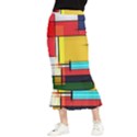 Multicolored Retro Abstraction, Lines Retro Background, Multicolored Mosaic Maxi Fishtail Chiffon Skirt View1