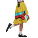 Multicolored Retro Abstraction%2 Kids  Ruffle Flared Wrap Midi Skirt View3