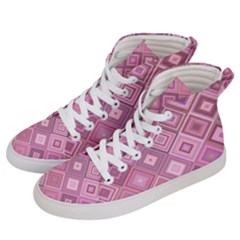 Pink Retro Texture With Rhombus, Retro Backgrounds Men s Hi-top Skate Sneakers by nateshop