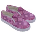 Pink Retro Texture With Rhombus, Retro Backgrounds Kids  Canvas Slip Ons View3