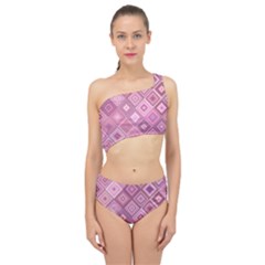 Pink Retro Texture With Rhombus, Retro Backgrounds Spliced Up Two Piece Swimsuit by nateshop