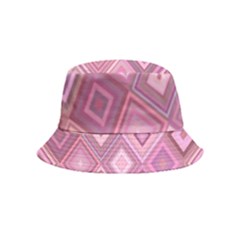 Pink Retro Texture With Rhombus, Retro Backgrounds Inside Out Bucket Hat (kids) by nateshop