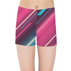 Pink-blue Retro Background, Retro Backgrounds, Lines Kids  Sports Shorts by nateshop