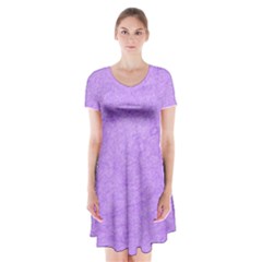 Purple Paper Texture, Paper Background Short Sleeve V-neck Flare Dress by nateshop