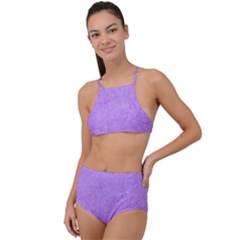 Purple Paper Texture, Paper Background Halter Tankini Set by nateshop