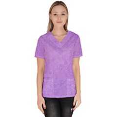 Purple Paper Texture, Paper Background Women s V-neck Scrub Top by nateshop