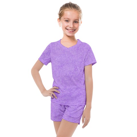 Purple Paper Texture, Paper Background Kids  Mesh T-shirt And Shorts Set by nateshop