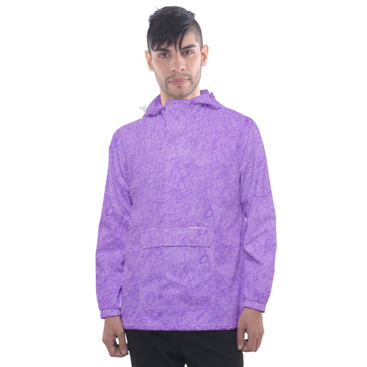 Purple Paper Texture, Paper Background Men s Front Pocket Pullover Windbreaker