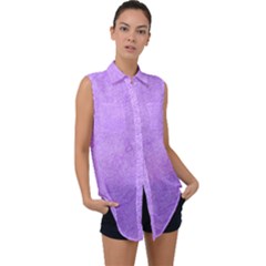 Purple Paper Texture, Paper Background Sleeveless Chiffon Button Shirt