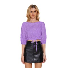 Purple Paper Texture, Paper Background Mid Sleeve Drawstring Hem Top by nateshop