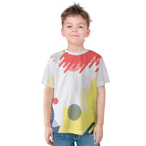 Red White Blue Retro Background, Retro Abstraction, Colored Retro Background Kids  Cotton T-shirt by nateshop