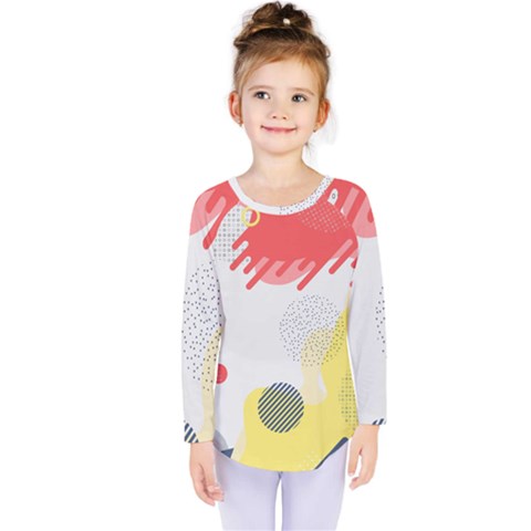 Red White Blue Retro Background, Retro Abstraction, Colored Retro Background Kids  Long Sleeve T-shirt by nateshop