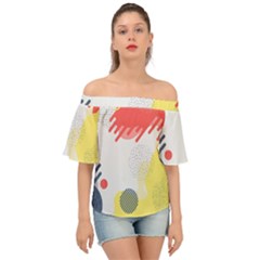 Red White Blue Retro Background, Retro Abstraction, Colored Retro Background Off Shoulder Short Sleeve Top by nateshop