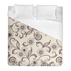 Retro Floral Texture, Light Brown Retro Background Duvet Cover (full/ Double Size)