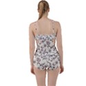 Retro Floral Texture, Light Brown Retro Background Boyleg Tankini Set  View2