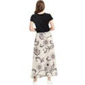 Retro Floral Texture, Light Brown Retro Background Maxi Chiffon Skirt View2