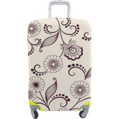 Retro Floral Texture, Light Brown Retro Background Luggage Cover (large) by nateshop