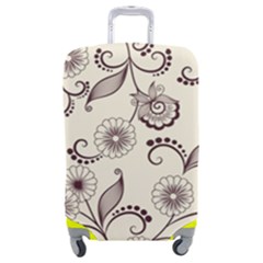 Retro Floral Texture, Light Brown Retro Background Luggage Cover (medium) by nateshop