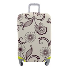 Retro Floral Texture, Light Brown Retro Background Luggage Cover (small) by nateshop