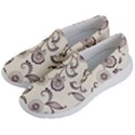 Retro Floral Texture, Light Brown Retro Background Women s Lightweight Slip Ons View2