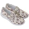 Retro Floral Texture, Light Brown Retro Background Women s Lightweight Slip Ons View3