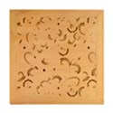 Retro Floral Texture, Light Brown Retro Background Wood Photo Frame Cube View2