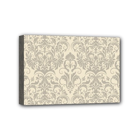 Retro Texture With Ornaments, Vintage Beige Background Mini Canvas 6  X 4  (stretched) by nateshop