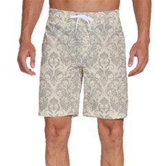 Retro Texture With Ornaments, Vintage Beige Background Men s Beach Shorts by nateshop