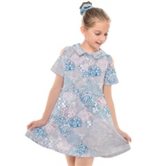 Vintage Retro Texture, Light Retro Background Kids  Short Sleeve Shirt Dress