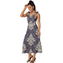 Vintage Texture, Floral Retro Background, Patterns, Tie-Strap Tiered Midi Chiffon Dress View2