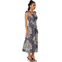 Vintage Texture, Floral Retro Background, Patterns, Tie-Strap Tiered Midi Chiffon Dress View3