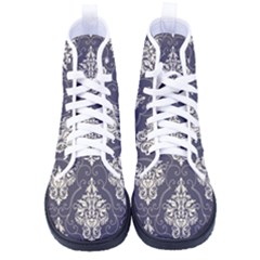 Vintage Texture, Floral Retro Background, Patterns, Men s High-top Canvas Sneakers by nateshop