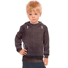 Black Leather Texture Leather Textures, Brown Leather Line Kids  Hooded Pullover by nateshop