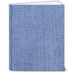 Blue Denim Texture Macro, Blue Denim Background, Jeans Background, Jeans Textures, Fabric Background 8  X 10  Hardcover Notebook by nateshop