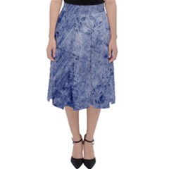 Blue Grunge Texture, Wall Texture, Blue Retro Background Classic Midi Skirt by nateshop